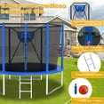 thumbnail image 6 of XMIKA 10FT 12FT 14FT 16FT Outdoor Trampoline, Trampoline with Enclosure Net for 2-3 Kids, 1000LBS Trampolines with Basketball Hoop, Light, Sprinkler, Backyard Trampolines for Adults, Heavy Duty, 6 of 9