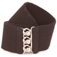 thumbnail image 1 of Malco Modes - Cinturón elástico de lujo vintage para adultos, hebilla de gancho de metal y cierre de ojo, núcleo elástico, forrado de algodón (negro, extragrande) Malco Modes CB2-BK-XL, 1 of 1