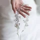 thumbnail image 5 of Tiara Tocado Novias Diadema De Cristal Hoja, Hecho A Mano, 5 of 5
