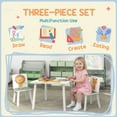 thumbnail image 3 of Qaba 3-Piece Kids Table and Chairs Set Furniture for Boys and Girls Aged 3-8, Bedroom, Nursery, Playroom, Green, 3 of 9