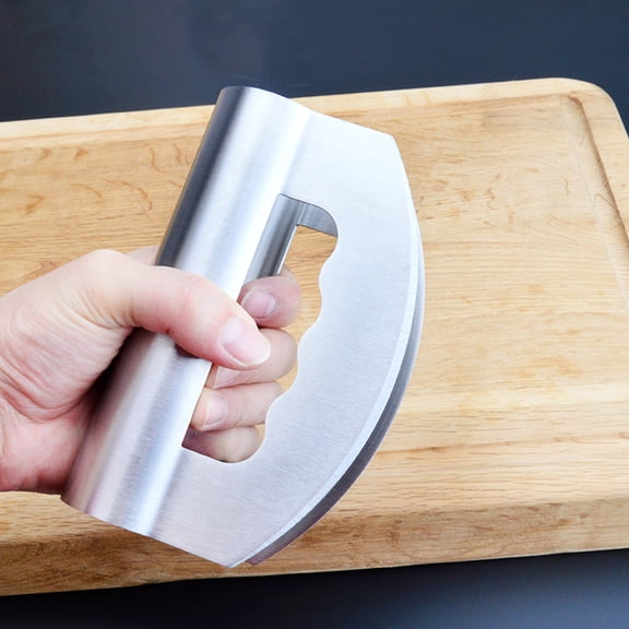 HONMEET Stainless Steel Salad Chopper with Double Blades, 2pcs Mincing Kitchen Tool for Vegetables and Fruits