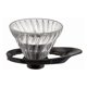 thumbnail image 1 of HARIO V60 VDGR-01-B Gotero transparente de vidrio resistente al calor, 01, para 1 a 2 tazas, negro, fabricado en Japón, 1 of 5