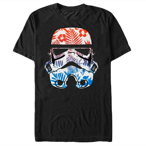 Men's Star Wars Paradise Floral Stormtrooper Helmet Graphic Tee Black Small