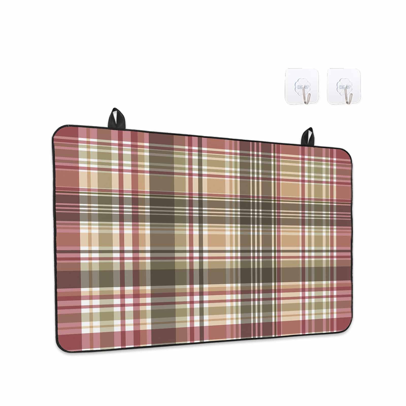 Buffalo Plaid Stove Top Cover for Electric Stove, Heat-proof & Non Slip Glass Top Stove Cover Protector, Modern Farmhouse Colorful Checkered Kitchen Flat Cooktop Rubber Mat 24x21 Inches