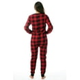 thumbnail image 3 of #followme Women's Thermal Henley Bodysuit - Cozy and Comfortable Winter Sleepwear and Loungewear Union Suit (Red / Black, Medium), 3 of 3