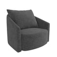 thumbnail image 3 of Novogratz Ines Round Swivel Accent Chair, Dark Gray Micro Boucle, 3 of 9