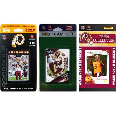 C&I Collectibles NFL Washington Redskins 3 Different Licensed Trading Card Team Sets O/S
