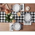 thumbnail image 3 of Table Runner Dresser Scarves 72 Inch Long, Black and White Buffalo Plaid Grid Linen Dining Table Runners Rustic Star Pattern on Checker Tabletop Scarf for Wedding Holiday Party Kitchen, 3 of 7