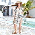 thumbnail image 5 of Beach Vacation Clothes Kimono Cardigan Loose Swimsuit Cover Up for Women Cute Penguins Rainbow Bird L, 5 of 6