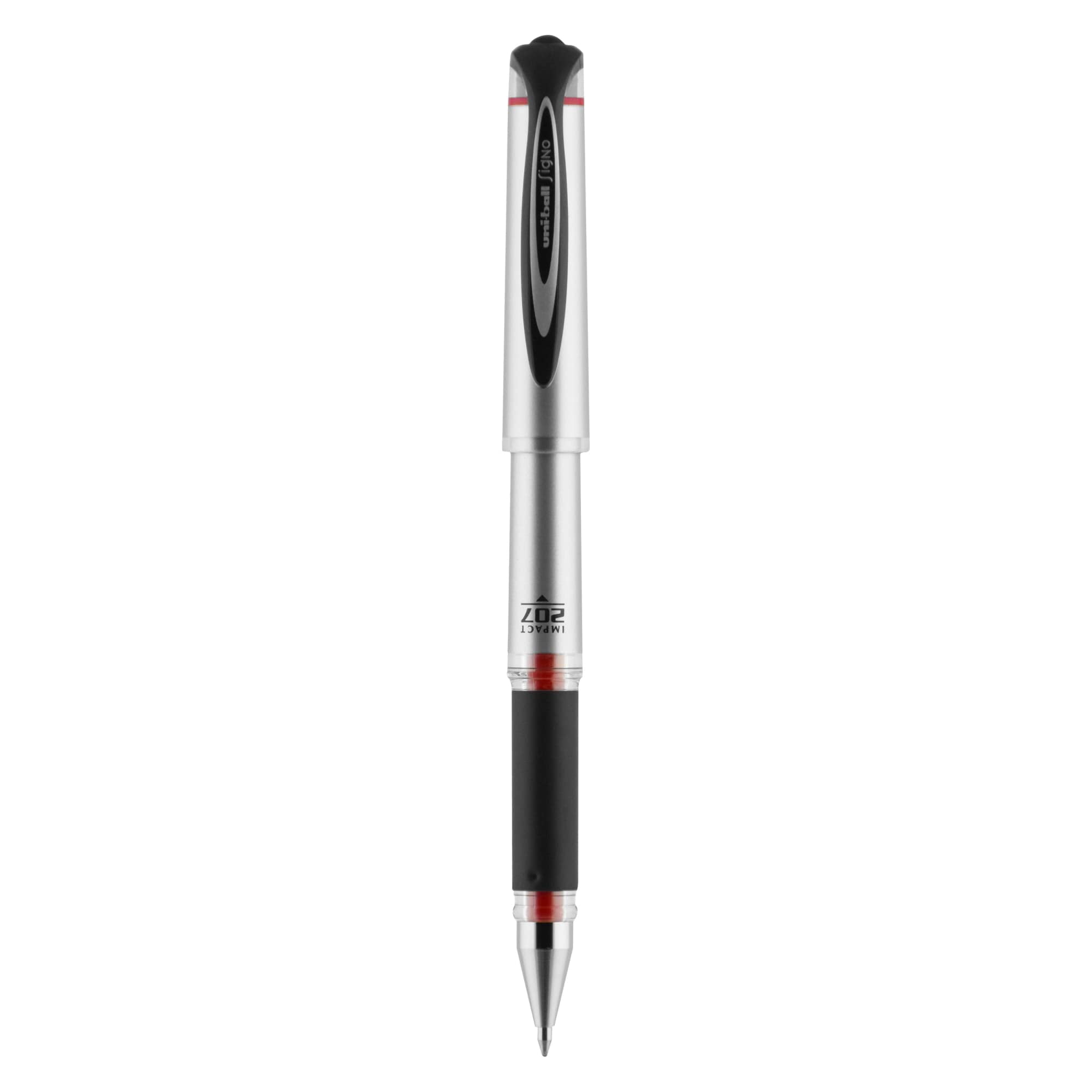 uni-ball® 207™ Impact™ Gel Pens, Bold Point, 1.0 mm, Red Gray Barrel, Red Ink, Pack Of 12