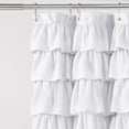 thumbnail image 2 of JJCOITR White Ruffle Shower Curtains for Bathroom, Farmhouse Fabric Cute Ruffled Chic Shower Curtain, 72" W x 72" L, 2 of 6