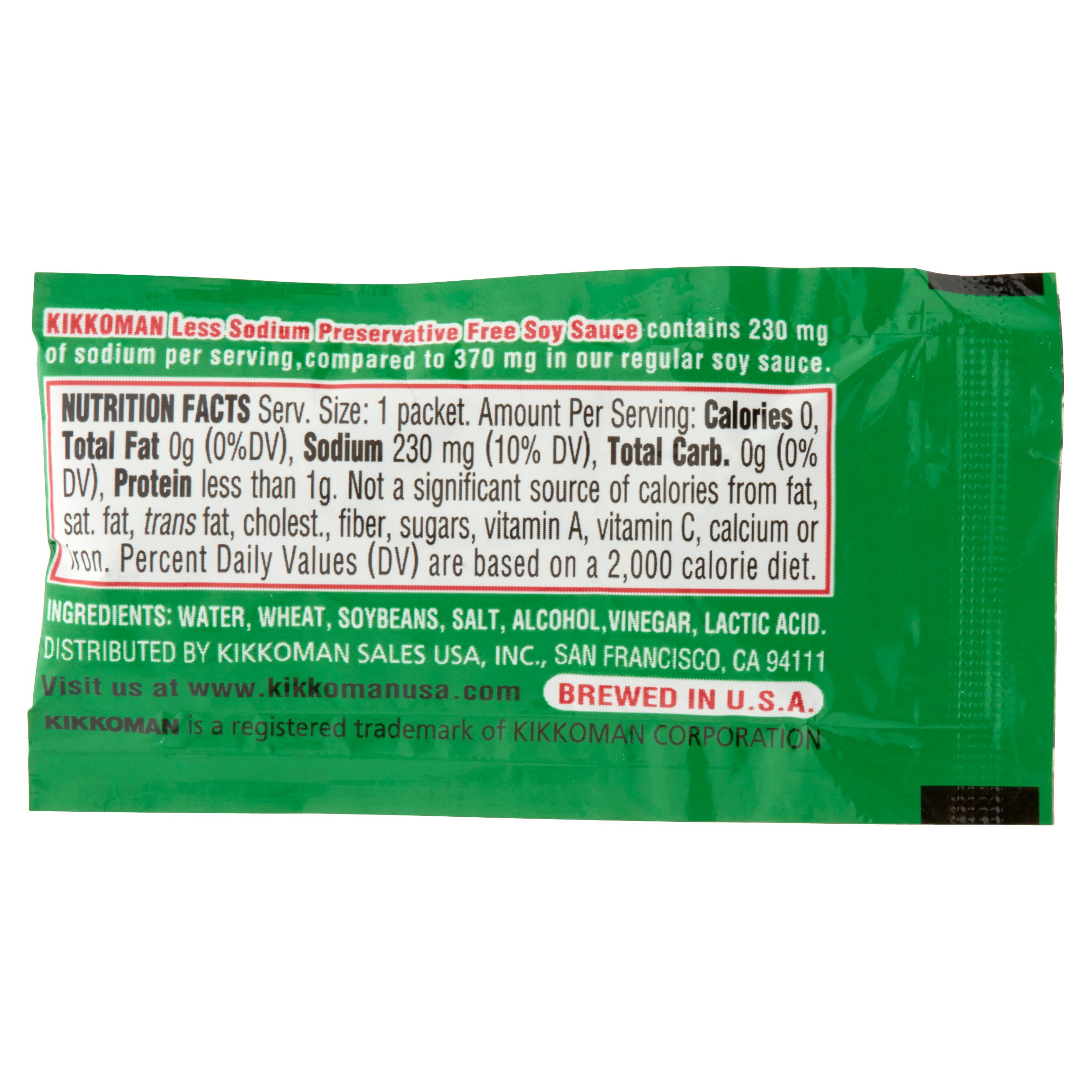 KikkoMan Less Sodium Soy Sauce, 0.2 fl oz, 500 pack