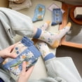 thumbnail image 5 of 5 pares de calcetines de algodón con estampado floral vintage lindos para niñas adolescentes calcetines de encaje con volantes bonitos, 5 of 5