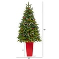thumbnail image 3 of Nearly Natural 62" Snow Tipped Spruce Artificial Christmas Tree with Frosted Berries and Pinecones, Prelit with 100 Clear LED Lights, 3 of 7