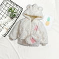 thumbnail image 6 of Hicidod Kids Fleece Jacket Girls Soft Solid Color Winter Warm Coats Cute Ears Hooded Zipper Faux Fur Thicken Cute Outerwear, 6 of 7