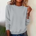 thumbnail image 5 of CHZAYXI Womens Sweatshirts Crewneck Fleece Lined Pullover Solid Color Long Sleeve Shirts Fall Winter Basic Tees Tops, 5 of 5