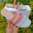 thumbnail image 2 of Anuirheih Women's Summer Fashion Open Head Hollowed Out Color Flat Slippers Sandals Women Clearance(White), 2 of 4