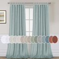 thumbnail image 1 of Cortinas H.VERSAILTEX con textura de lino semitransparente de 132 x 244 cm, color azul, 1 of 8