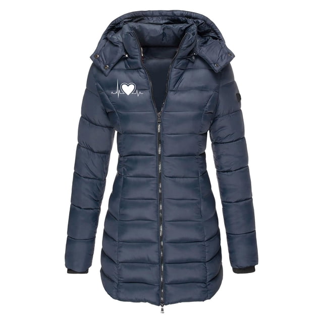 Fankiway Veste Décontractée à Manches Longues pour Femmes avec Capuche et Petit Imprimé Style Marine 2TG