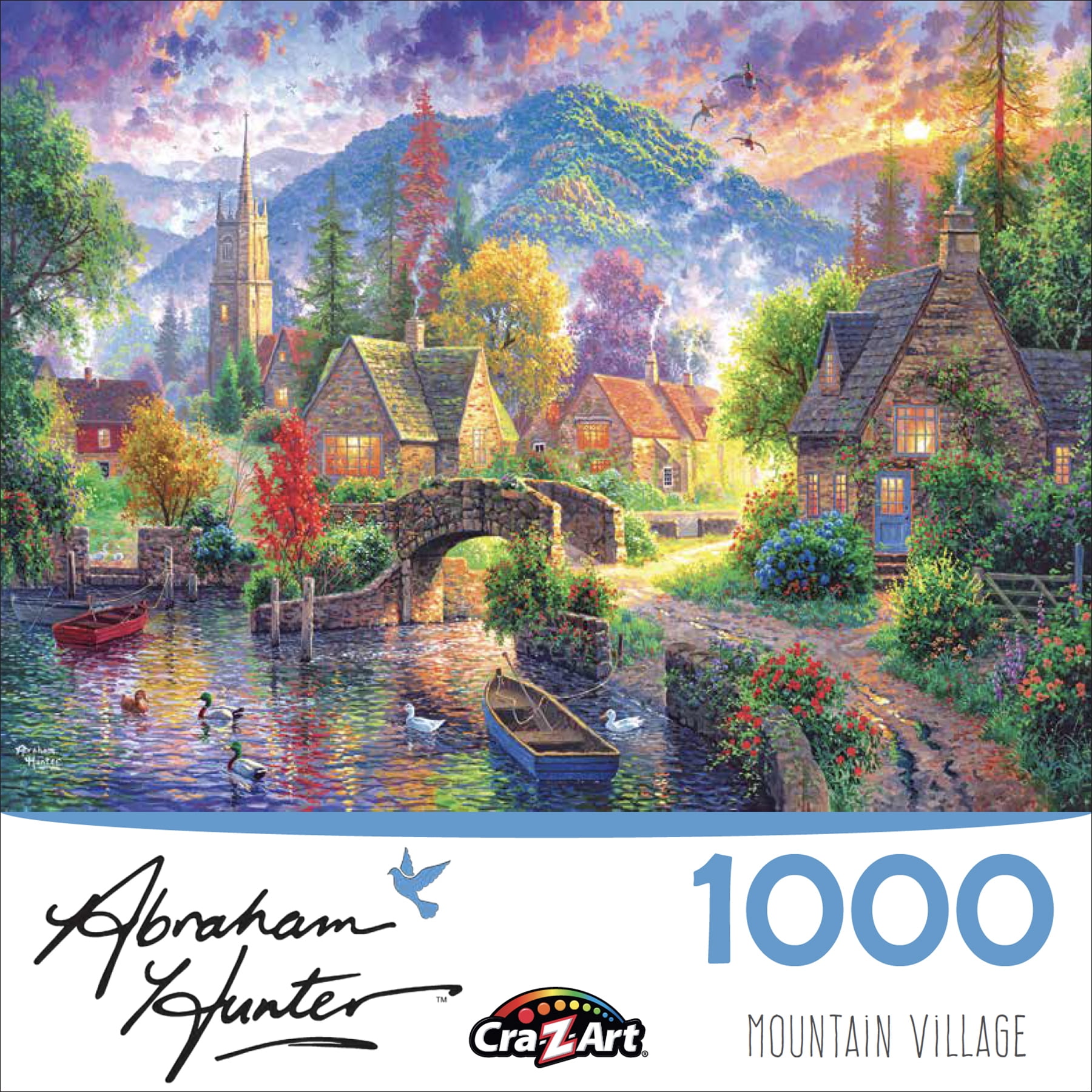 Cra-Z-Art Abraham Hunter 1000-Piece Mountain Village Adult Jigsaw Puzzle