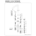thumbnail image 6 of Kingston Brass KS8287CMLBS Manhattan Two-Handle 4-Hole Deck Mount Bridge Kitchen Faucet with Brass Side Sprayer in Brushed Brass, 6 of 8