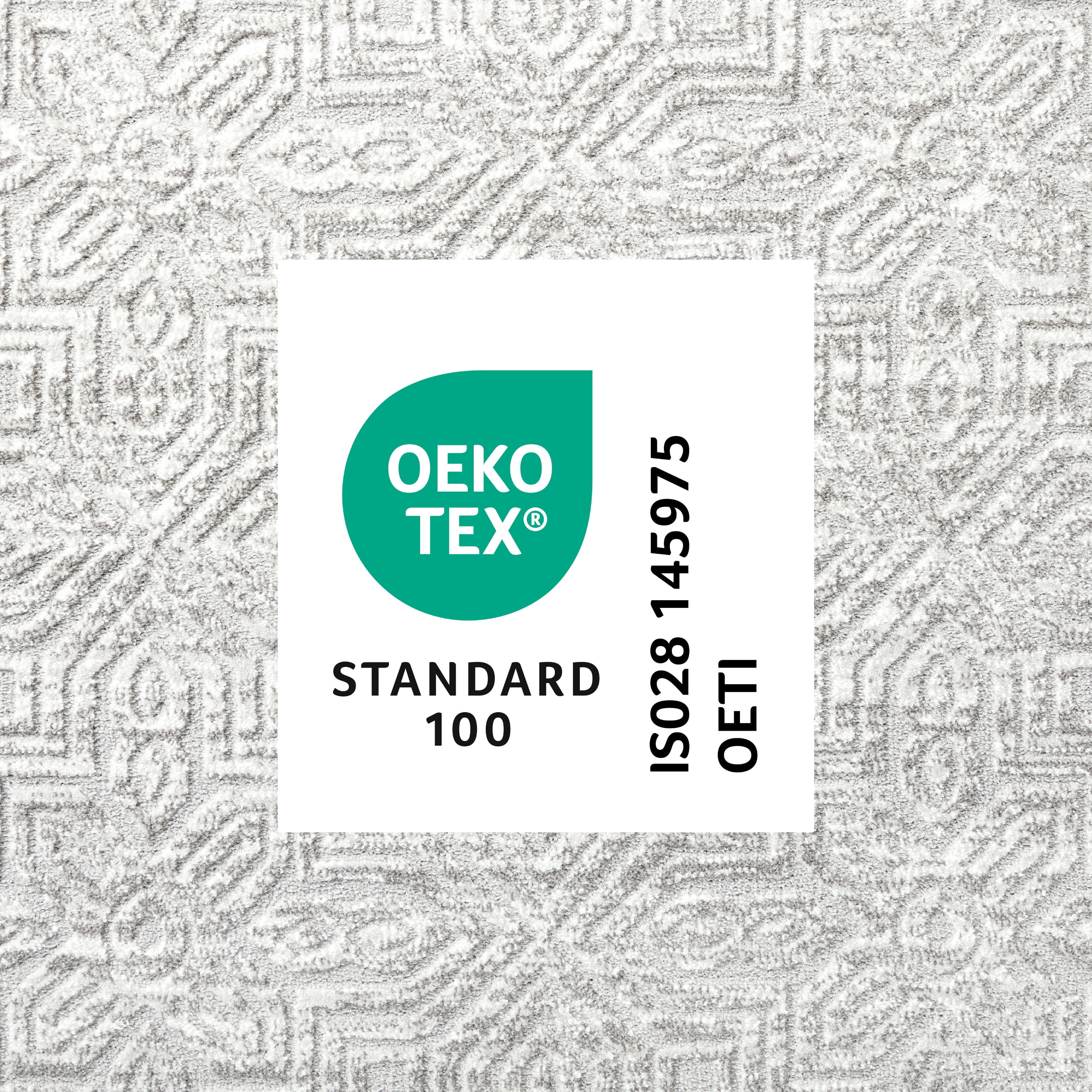 TOWN & COUNTRY LUXE Maya Medallion Tile Neutral Indoor Area Rug with High-Low Texture, Grey, 6'6"x9'6"