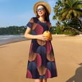 thumbnail image 4 of Balery Circular Stripes Pattern Womens Dresses Loose Short sleeve Sundresses Swimsuit Coverup 2025 Summer Casual Dress for Women - A-Line Swing Dress, 4 of 6