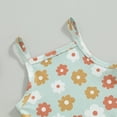 thumbnail image 3 of Bagilaanoe 2pcs Toddler Baby Girl Shorts Set Flower Print Sleeveless Cami Tank Tops + Shorts 6M 12M 18M 24M 3T Kids Casual Summer Clothes, 3 of 5