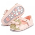 thumbnail image 1 of Infant Baby Girls Soft Sole Bowknot Princess Wedding Dress Mary Jane Flats Prewalker Newborn Light Baby Sneaker Shoes, 1 of 10