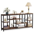 thumbnail image 2 of Fnova 70.9" Extra Long Industrial Console Table, 3-Tier Narrow Entryway Table with Storage Shelves, Sturdy Sofa Table for Living Room, Hallway, 2 of 11