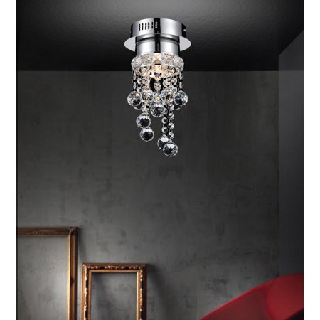 

1 Light Flush Mount with Chrome finish