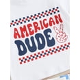 thumbnail image 6 of Musuos Toddler Boys Independence Day Outfits 6 12 18 24M 3Y Letter Print Short Sleeve T-Shirts and Checkerboard Shorts 2Pcs Summer Set, 6 of 10