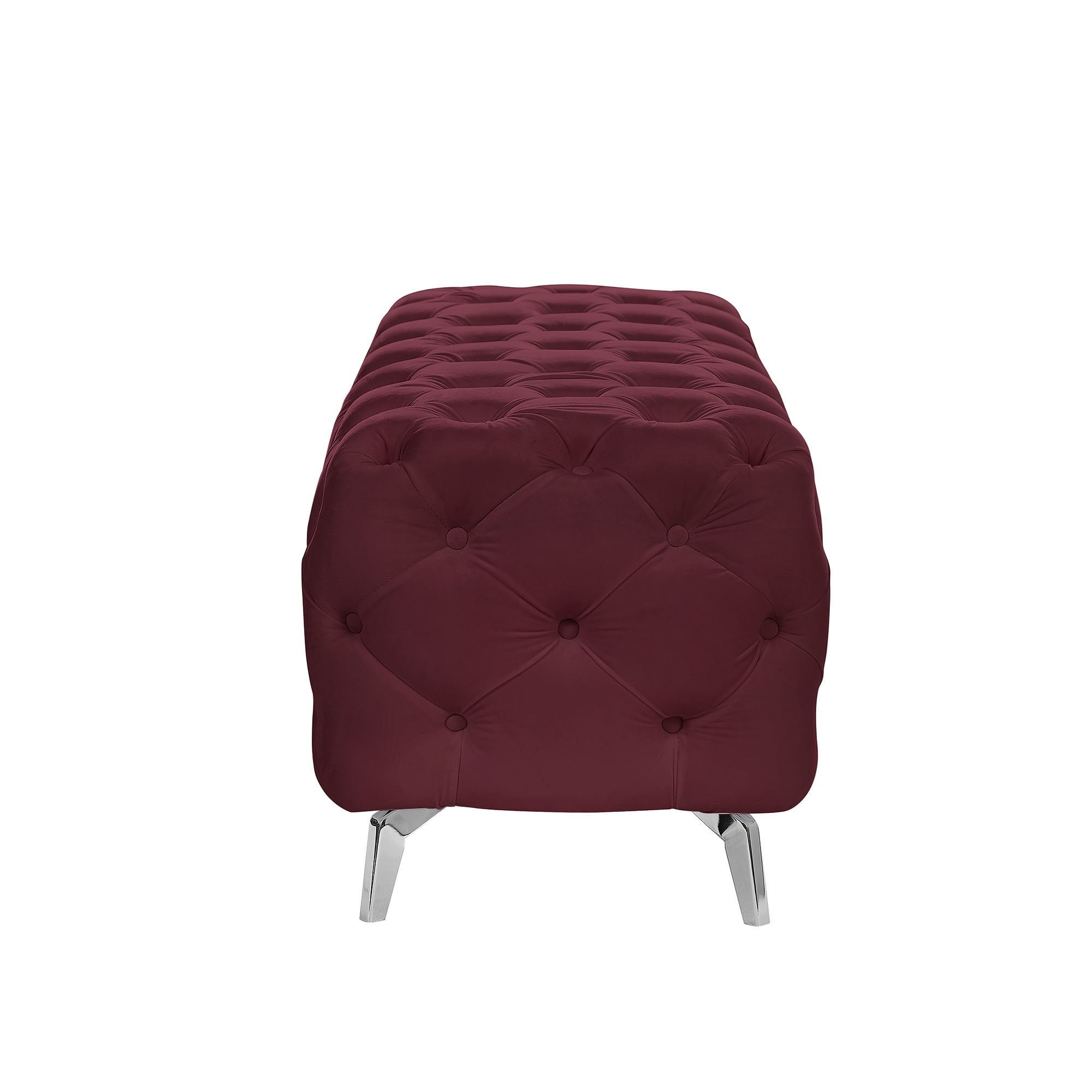 Kepooman 51 Inches Modern Velvet Bedroom Bench, Button-Tufted Upholstered Ottoman End of Bed Bench for Entryway Living Room Bedroom, Red Kepooman 51 Inches Modern Velvet Bedroom Bench, Button-Tufted Upholstered Ottoman End of Bed Bench for Entryway Living Room Bedroom, Red