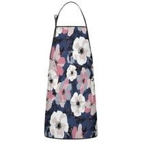 Pioneer Flower Floral Print Pattern Apron-Garden Aprons for Women with Pockets-Cotton Linen Waterproof Kitchen Cooking Gardening Aprons Adjustable for Kitchen,Cooking,BBQ and Salon 33x27 Inch