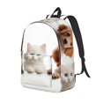 thumbnail image 1 of Disketp Cute Kittens And Puppy print Canvas Backpack Lightweight Travel Daypack Student Rucksack Laptop Backpack-Small, 1 of 5