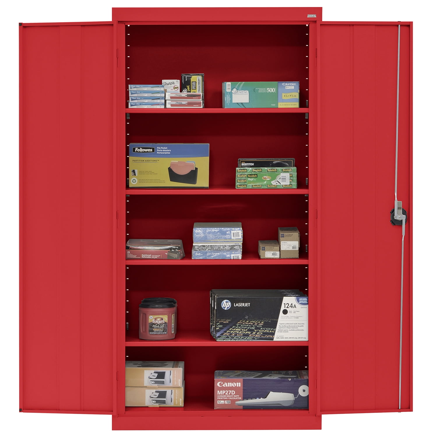 Sandusky Elite Series Heavy-Duty Welded Steel Garage Storage Cabinet, Red