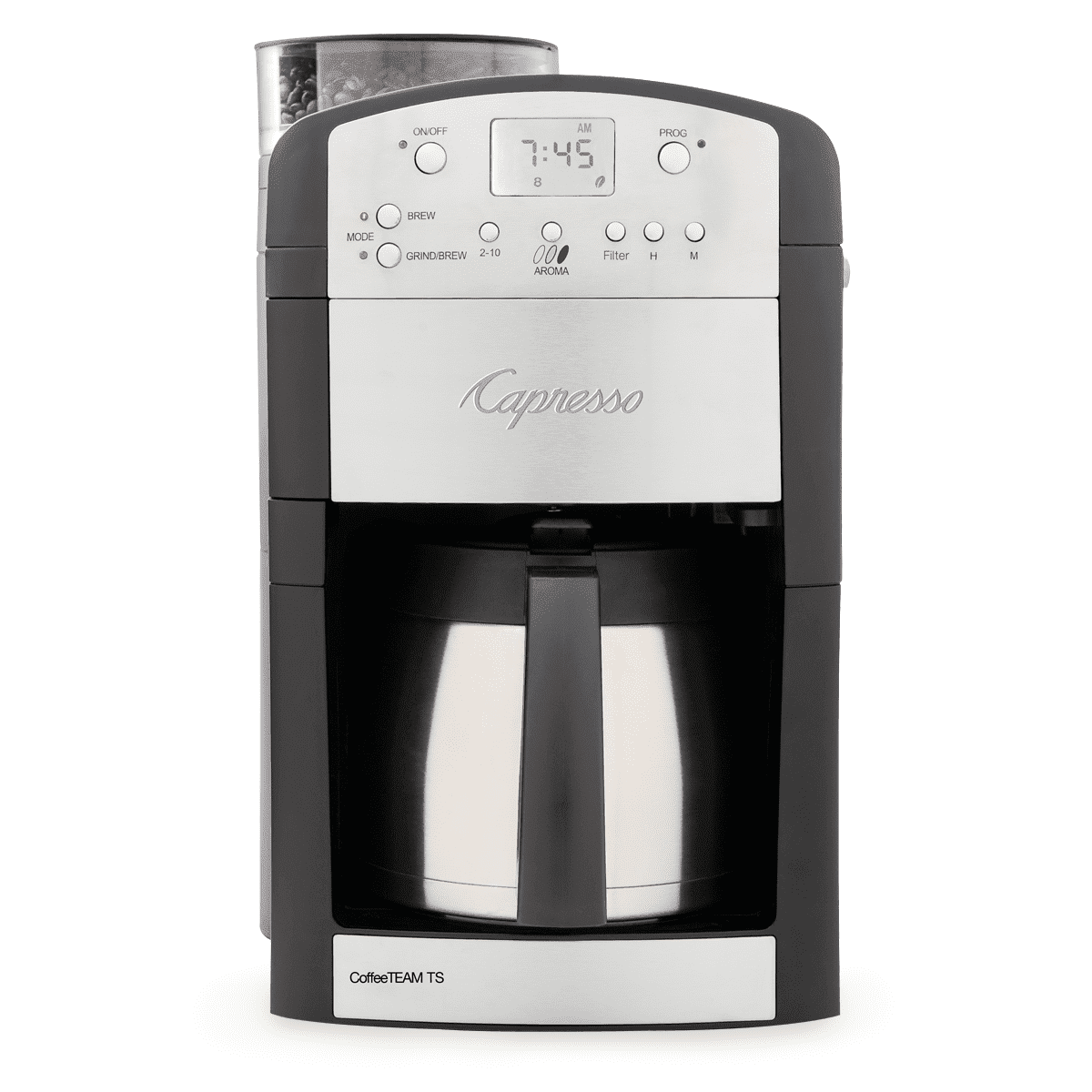 Capresso 464.05 CoffeeTeam GS 10-Cup Digital Coffeemaker with Conical Burr  Grinder