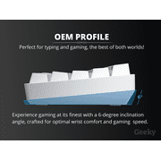 Geeky GK61 Hot Swappable USB Gaming Keyboard with Keycap Puller & Switch Puller, White