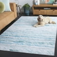 thumbnail image 5 of SAFAVIEH Malibu Benedict Distressed Polyester Machine Washable Area Rug, Grey/Aqua, 4' x 6', 5 of 13