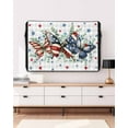 thumbnail image 5 of Navy Blue 4th of July Outdoor TV Cover 48 to 50 Inch Waterproof, Grey Plaid Independence Day Butterfly Stars 600D Oxford TV Covers with Zipper, Outside Flat TV Screen Protector 48"Wx30"Hx4.5"D, 5 of 7