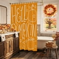 thumbnail image 4 of Shower Curtains for Bathroom-36"x72",Hello Pumpkin Autumn Plant Waterproof Bath Curtain Grommet Shower Curtain Set with Hooks, 4 of 9