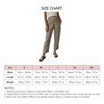 thumbnail image 5 of Pantalones cónicos para mujer con bolsillos laterales Cordón Color liso Pantalones holgados informales para salón Gris L, 5 of 5
