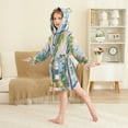 thumbnail image 4 of FORMRS Niños Bathrobe Unisex Hooded Robe Soft Plush Pajamas Sleepwear, Size 2-3T, Floral Seaside, 4 of 7