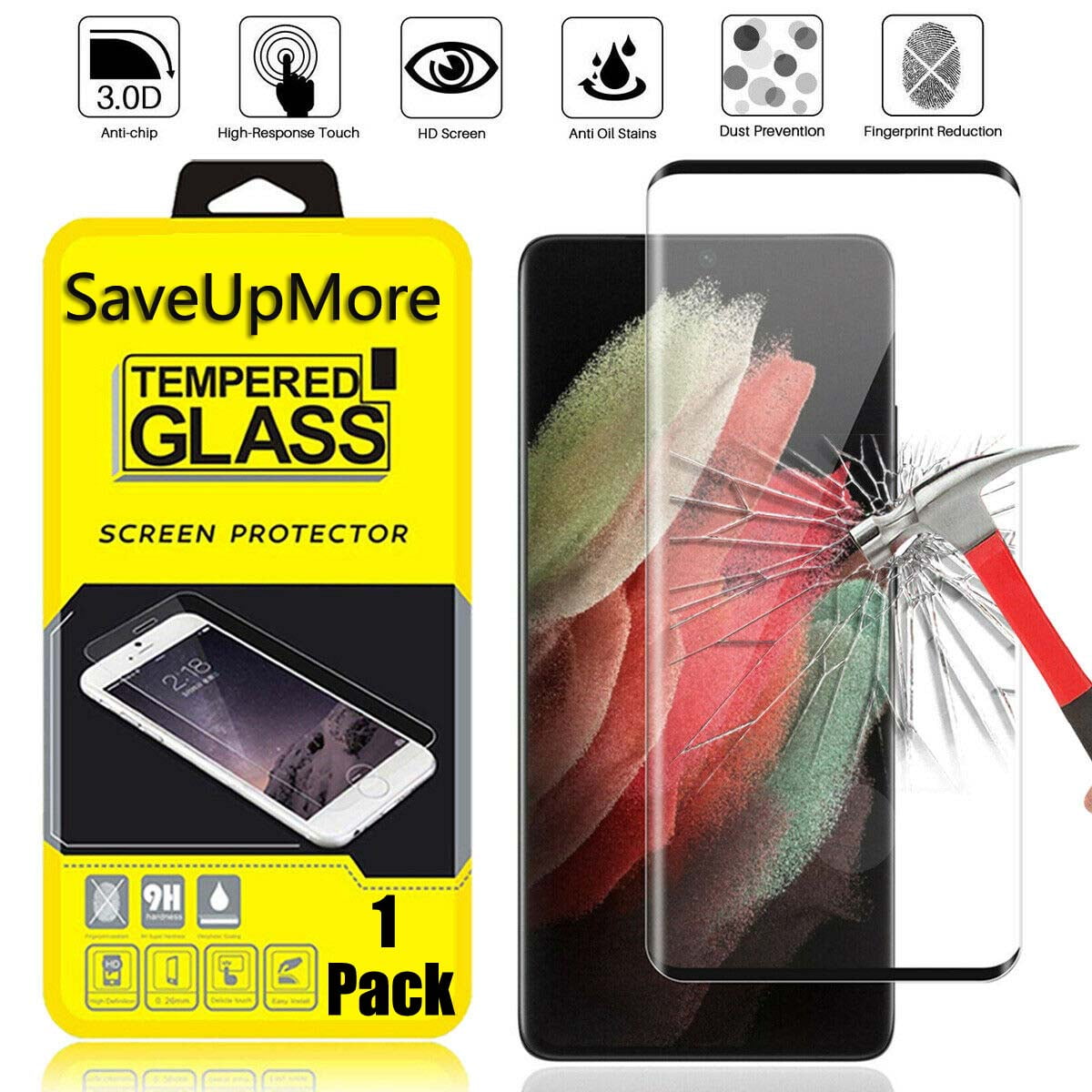 Support Fingerprint Unlock Bubble Free Flexible Screen Protector 3 Pack EGV Compatible with Samsung Galaxy S21 Plus 6.7-inch, Not Glass Easy Installation Tool 
