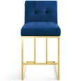 thumbnail image 4 of Modway Privy Gold Stainless Steel Performance Velvet Counter Stool in Gold Navy, 4 of 7