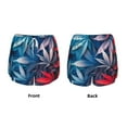 thumbnail image 5 of Lsque Red And Blue Leaves Printed Women's Running Shorts with Liner Pockets,Elastic Quick Dry Workout Athletic Gym Yoga Shorts,Womens High Waist Shorts-XX-Large, 5 of 9