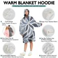 thumbnail image 5 of Wearable Oversized Blanket,Blue Leaf Shaped Floral Pattern Wearable Blanket Hoodie for Adults,Cozy Hooded Blankets with Super Pockets,Super Warm Fuzzy Pullover for Women & Men, 5 of 6