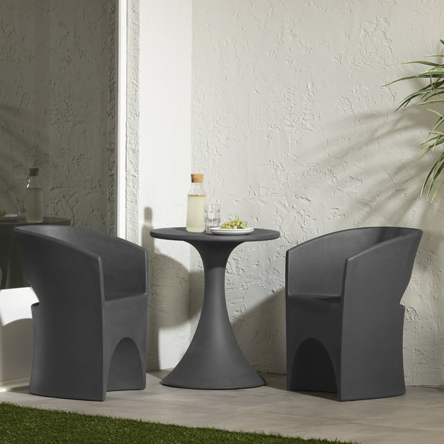 South Shore Dalya Table and Chairs Bistro Set, in Dark Gray
