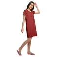 thumbnail image 3 of Moomaya Womens Button Placket Nursing Nightwear Solid Nightdress For Ladies, 3 of 5