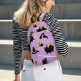thumbnail image 5 of Vsdgher Cute Halloween Print Canvas Backpack Travel Rucksack Unisex Knapsack 15.7/17.7Inch Laptop Backpack for Work,College-Small, 5 of 5